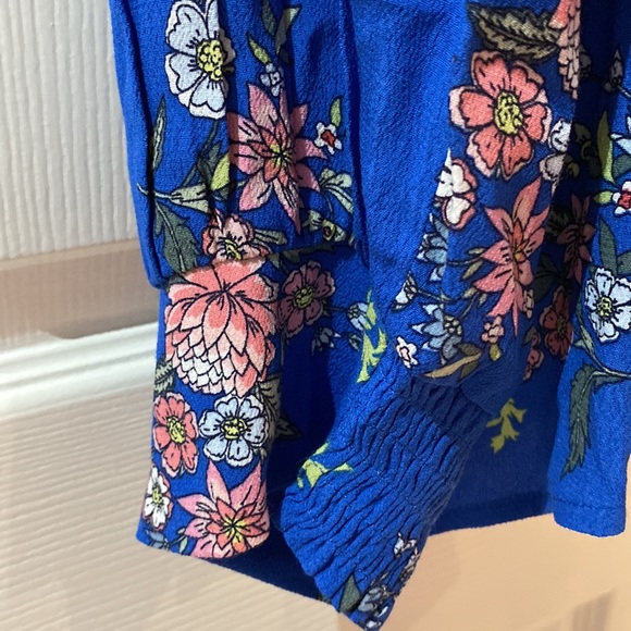 Loft Blue Floral Long Sleeve Blouse Top Plus Size 18 - Picture 3 of 10